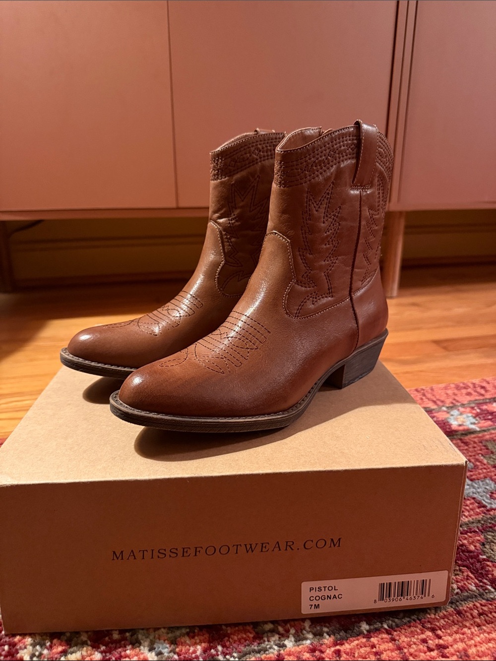 Coconuts by Matisse Cognac Brown Western Heeled Ankle Boots